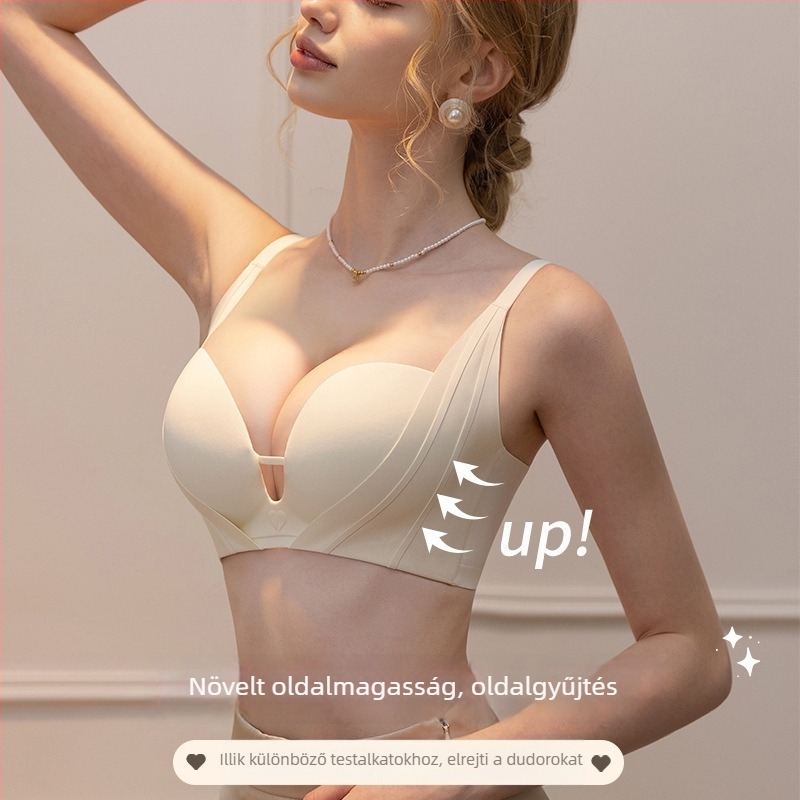 Női nylon melltartó push-up, varrás nélküli, közepes formájú kosár, diszkrét tartás