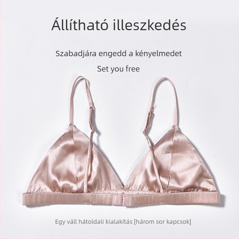 Melltartó Mulberry selyemből, háromszög alakú kosár, acélgyűrű nélkül, vékony formázott kosár, lélegző