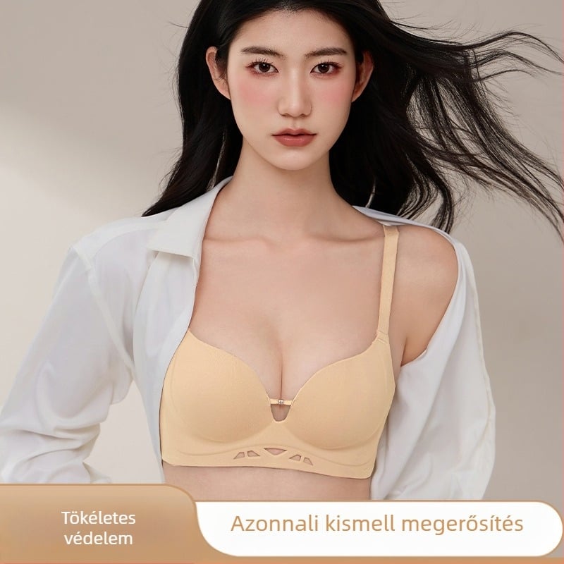 Varrásmentes, láthatatlan melltartó kis keblekhez, push-up hatás, 3/4 kosár, nylon anyag és spandex bélés