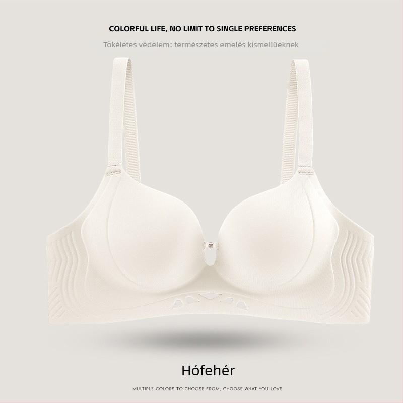Varrásmentes, láthatatlan melltartó kis keblekhez, push-up hatás, 3/4 kosár, nylon anyag és spandex bélés