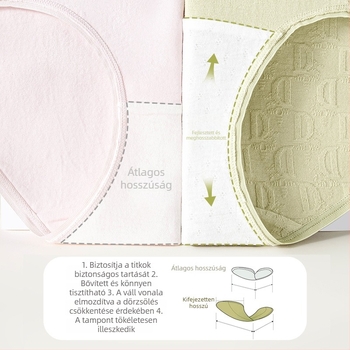 Női pamut középmagasságú bugyi, antibakteriális, lélegző, jacquard szövésű