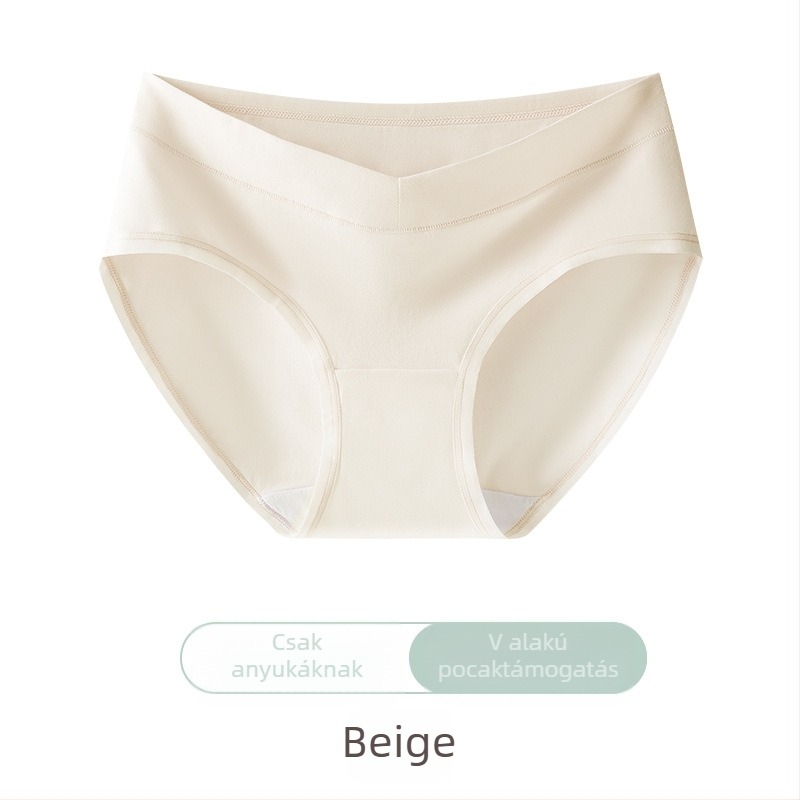 Kismama pamut alsónemű nőknek, középmagas derekú, antibakteriális, lélegző, 100% pamut ágyéki bélés