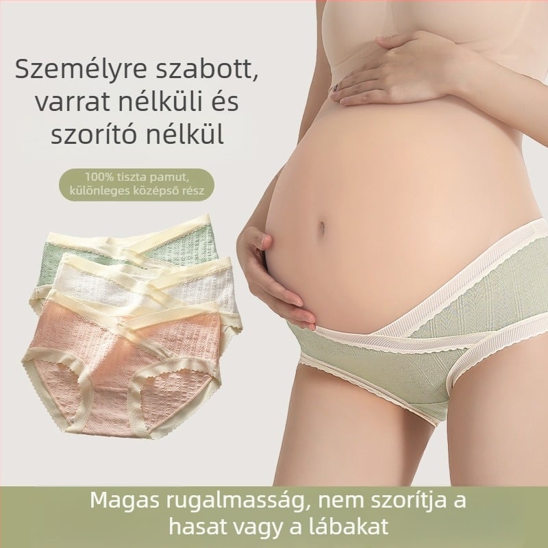 Anyasági fehérnemű – Pamut, varrat nélküli, alacsony derekú, lélegző, gát környéki rész 100% pamut