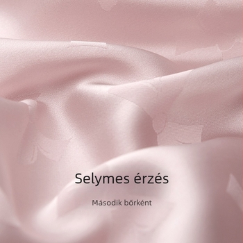 Női mesterséges selyem pizsama szett, hosszú ujjú, két részes, poliészter