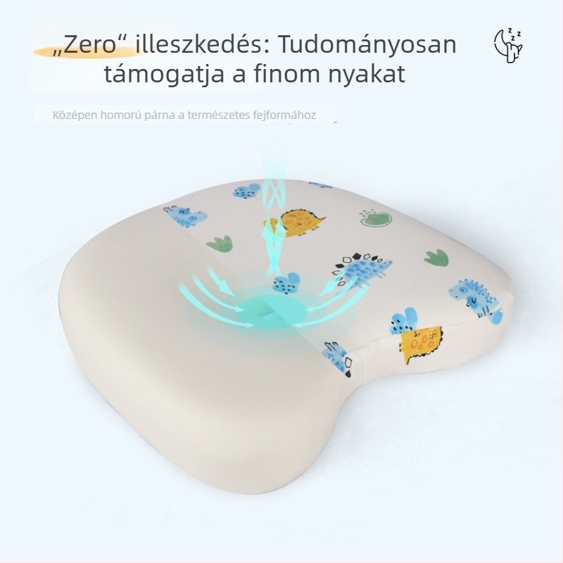 Memóriahabos baba fejformázó párna, ovális maggal, 100% pamut huzattal, csecsemők számára — saien