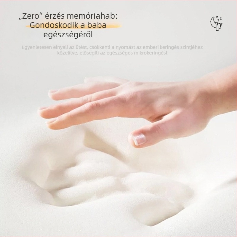 Memóriahabos baba fejformázó párna, ovális maggal, 100% pamut huzattal, csecsemők számára — saien
