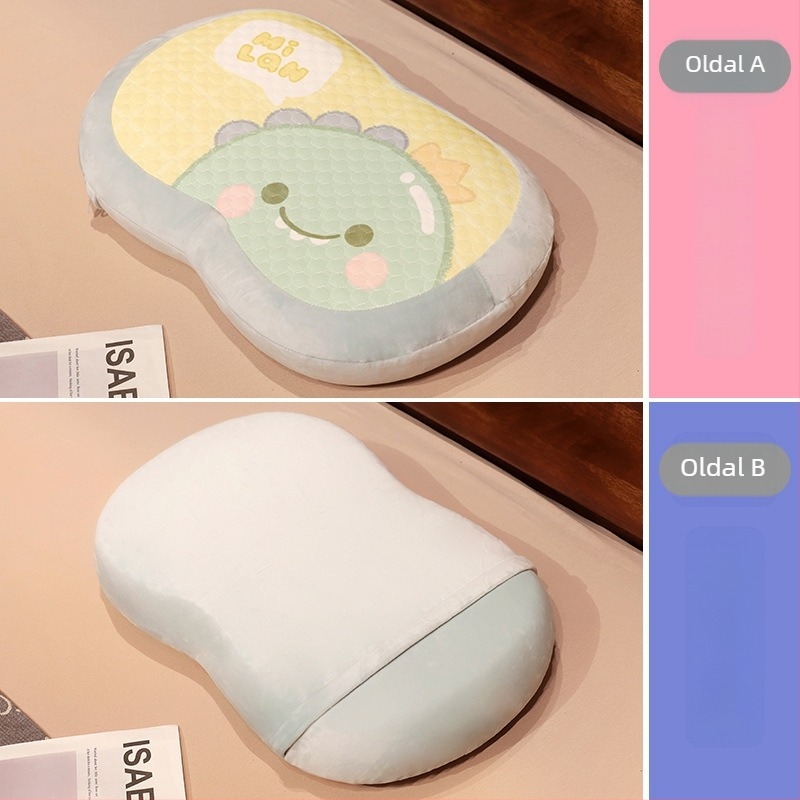 Memóriás pamut nyakpárna Ice Silk borítással, ovális alak, Initial Floc márka, súly 1 kg alatt