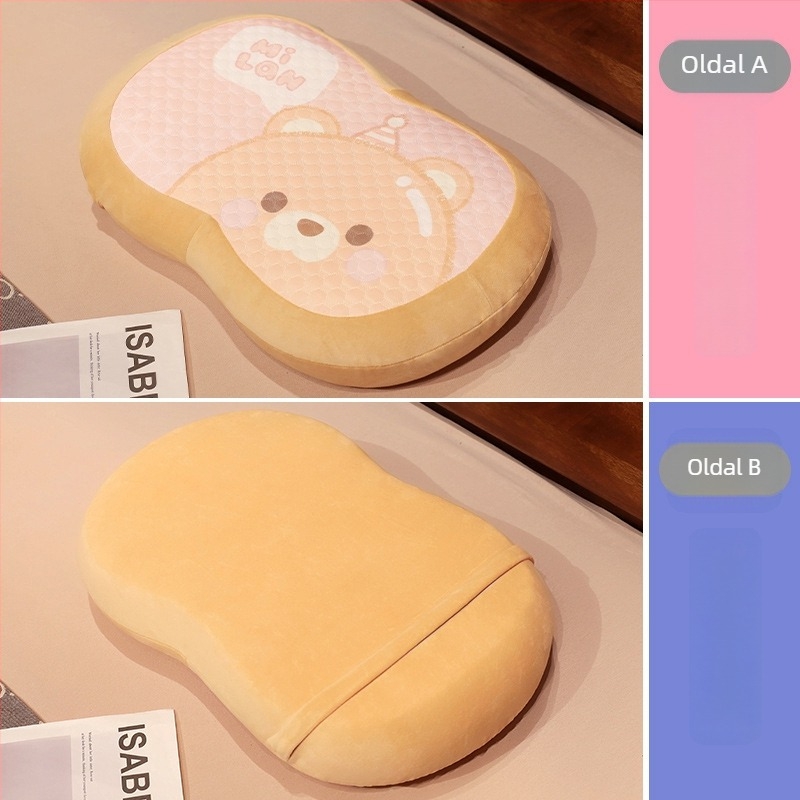 Memóriás pamut nyakpárna Ice Silk borítással, ovális alak, Initial Floc márka, súly 1 kg alatt