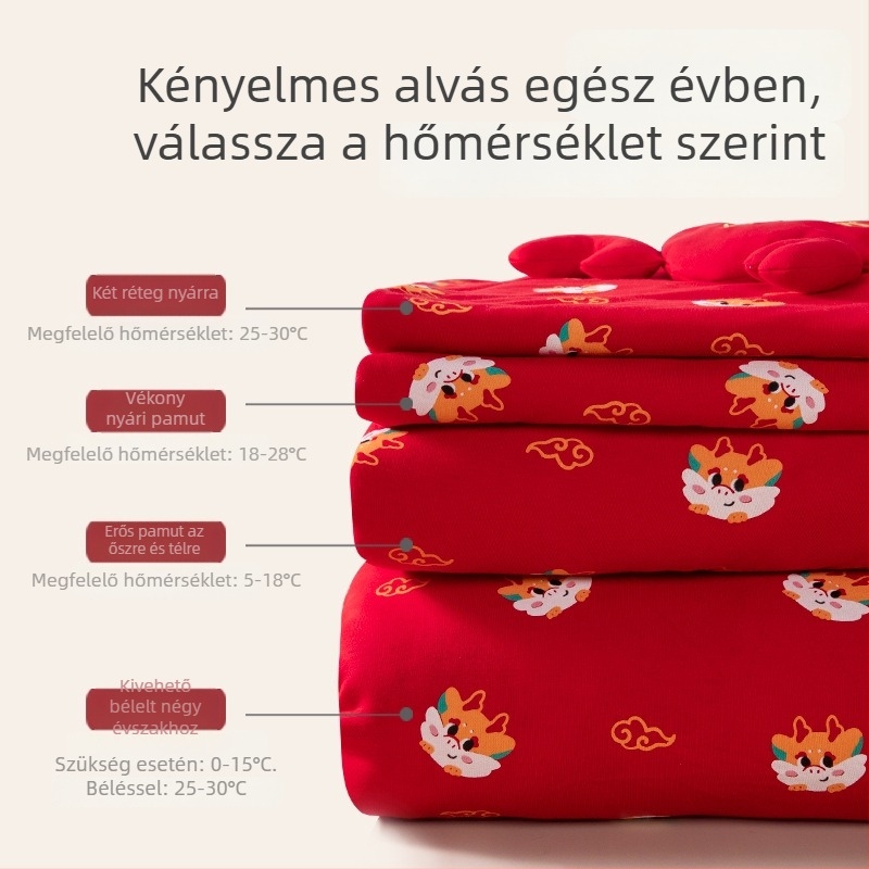 Ölelős babaszundikáló swaddle négy évszakos, 100% pamut, poliészter töltet, állat/rajzfilm minta, biztonsági osztály A