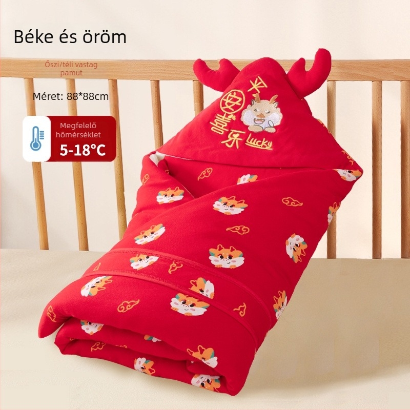Ölelős babaszundikáló swaddle négy évszakos, 100% pamut, poliészter töltet, állat/rajzfilm minta, biztonsági osztály A