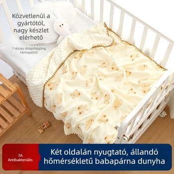 100% pamutból készült babatakaró, 300–500 g, újszülöttől 6 évesig, minden évszakban, rajzfilm-stílus.