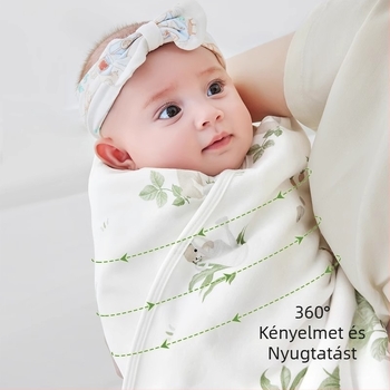 Újszülött swaddle wrap – Betides, 100% pamut, négy évszakos, állatmintás, 80 cm-ig
