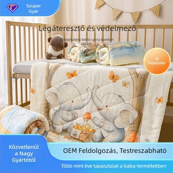 Baba téli paplan 100% pamut anyag, poliészter töltet, 0.55–1.0 kg, babáknak 1 év alatt, személyre szabható mesés mintával