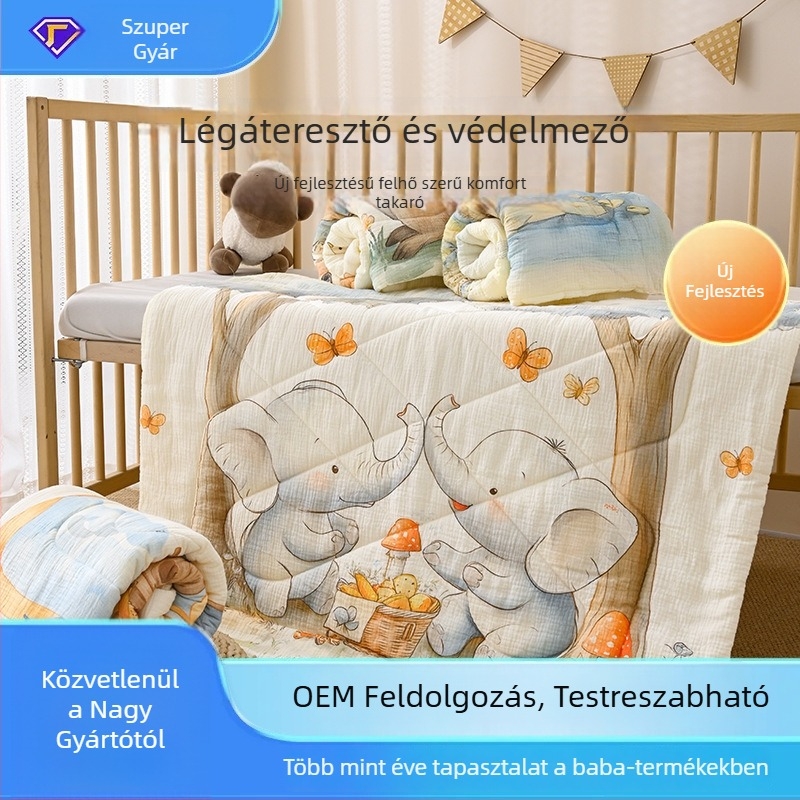 Baba téli paplan 100% pamut anyag, poliészter töltet, 0.55–1.0 kg, babáknak 1 év alatt, személyre szabható mesés mintával