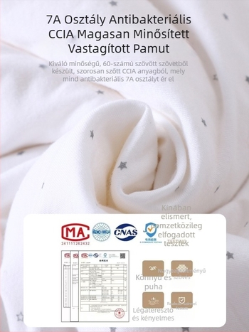 Újszülött körbefogó takaró, 95% feletti pamut, töltet 30% pamut 70% poliészter, rajzfilm mintával, ideális tavaszra, őszre és téli időszakra, 0–12 hónapos korosztálynak