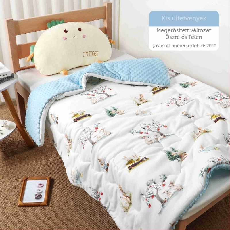 Baba pléd pamut kötött anyaggal és poliészter töltettel, rajzfilm-stílus, tavasz–ősz, 6 év alatti gyermekek számára, súly 0,55–1,0 kg