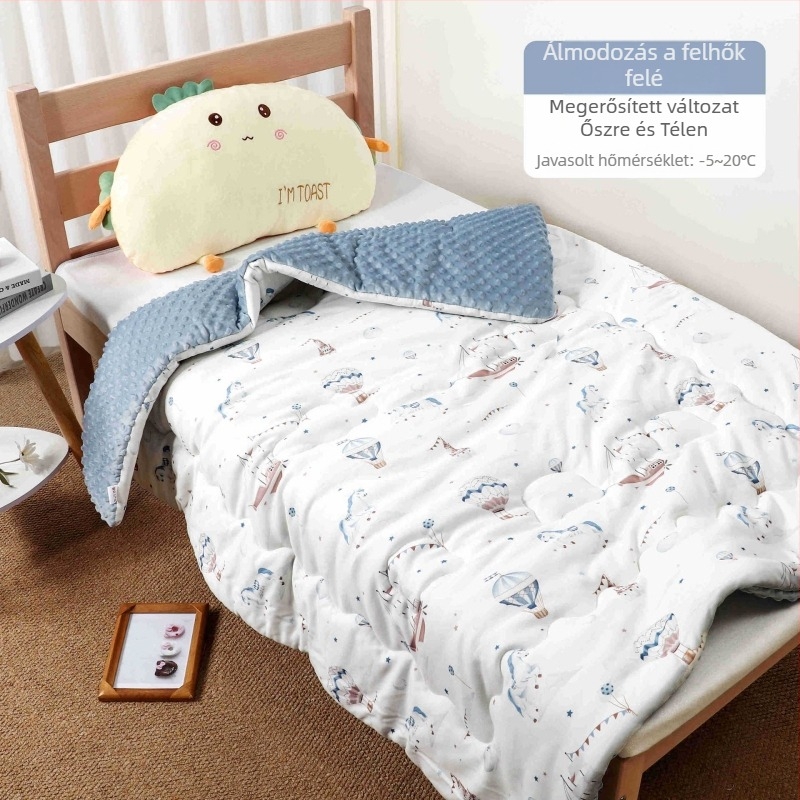 Baba pléd pamut kötött anyaggal és poliészter töltettel, rajzfilm-stílus, tavasz–ősz, 6 év alatti gyermekek számára, súly 0,55–1,0 kg