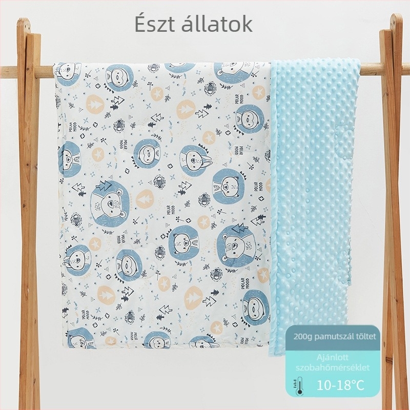 PANPAN TREE takaró, 95% pamut, 1–3 éves gyermekeknek, állatok/mesés mintával, tavaszra, őszre és télre