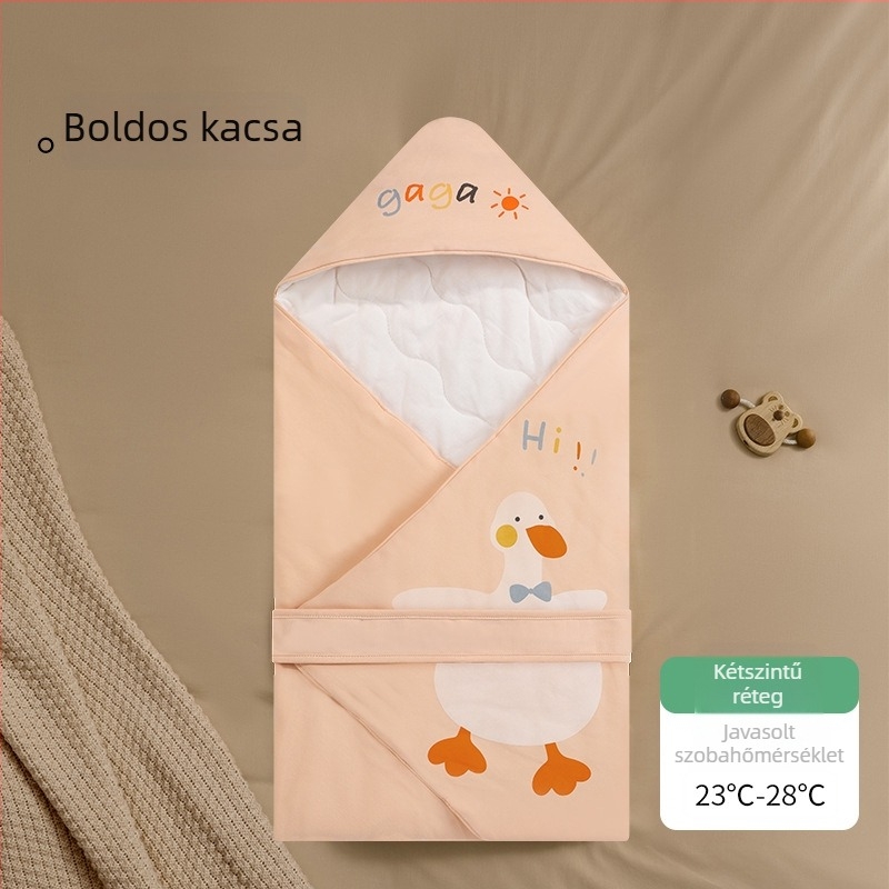 Újszülött ölelő takaró, 95% tiszta pamut, töltet kémiai rost, alkalmas tavaszra, őszre és télre, 0–12 hónapos korú babák számára