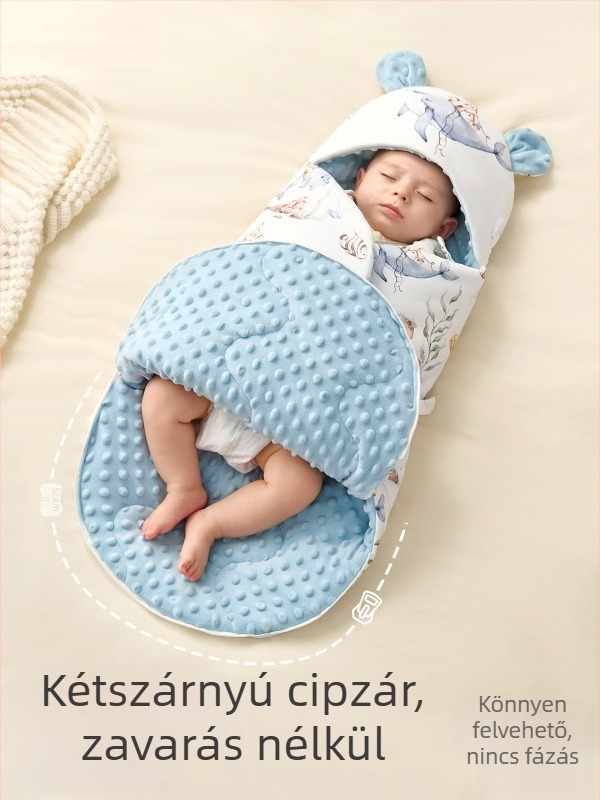 Hug babatakaró, 100% pamut, Space cotton töltet, állatmintás, újszülötteknek 0–1 év