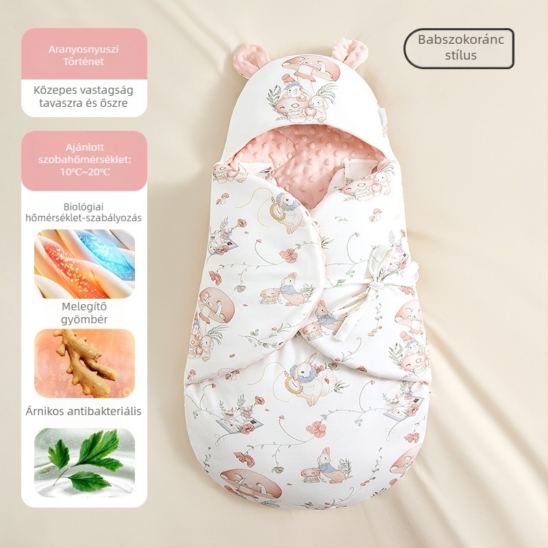 Hug babatakaró, 100% pamut, Space cotton töltet, állatmintás, újszülötteknek 0–1 év