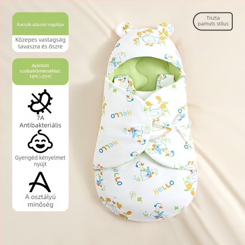 Hug babatakaró, 100% pamut, Space cotton töltet, állatmintás, újszülötteknek 0–1 év