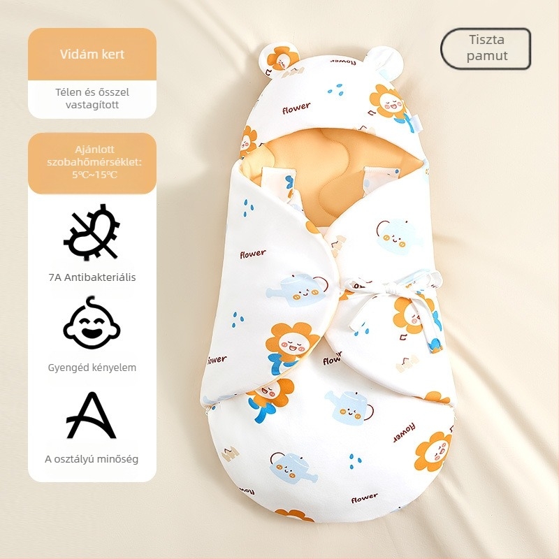 Hug babatakaró, 100% pamut, Space cotton töltet, állatmintás, újszülötteknek 0–1 év