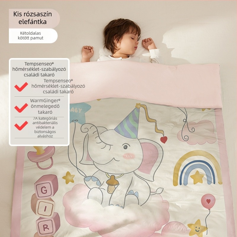 Baba pléd poliészter töltettel, kötött pamut anyag, 0,55–1,0 kg, tavasz-ősz szezon, 1–2 éves korosztálynak