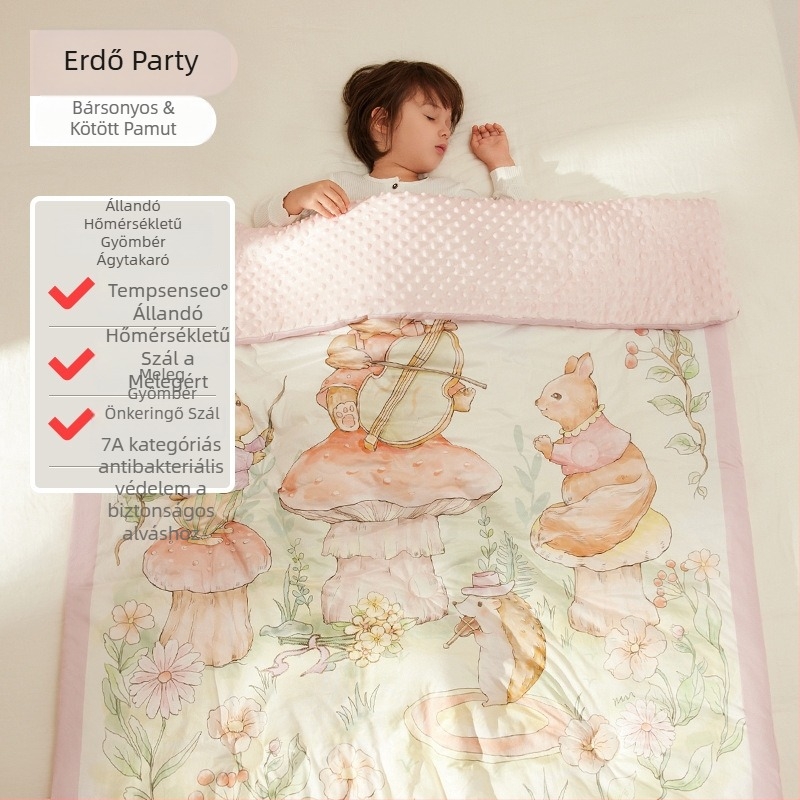 Baba pléd poliészter töltettel, kötött pamut anyag, 0,55–1,0 kg, tavasz-ősz szezon, 1–2 éves korosztálynak