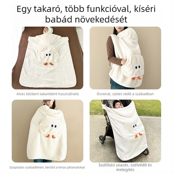Babakocsis takaró – poliészter, őszi-téli, újszülött számára, szélvédett, rajzfilmszerű stílus