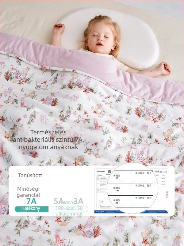 Pamut babatakaró quilt dobó pléd, Class A, 1–3 éves gyerekeknek, minták: állat, rajzfilmfigura, avatar, 2025 nyarán debütált