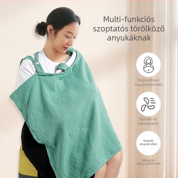 Szoptatós kendő – többfunkciós etetővédő kendő, fonalból készült, babáknak és kiskorúaknak