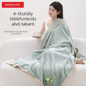 Flanel pléd logó hímzéssel, 300–500 g súly, egész éves használatra, 6–12 éves gyermekeknek