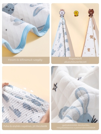 Újszülött swaddle kendő, 100% pamut, egész éves használatra, rajzos minta, A osztályú biztonság