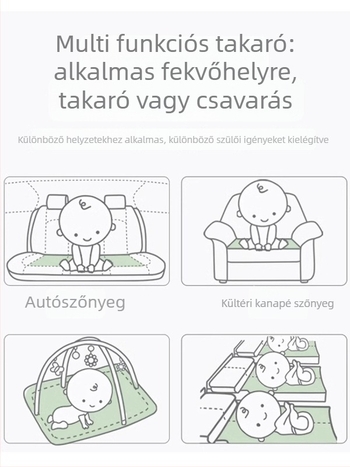 Bambuszrostos baba swaddle takaró - rajzfilms mintával, nyári használatra, csecsemők és kisgyermekek számára