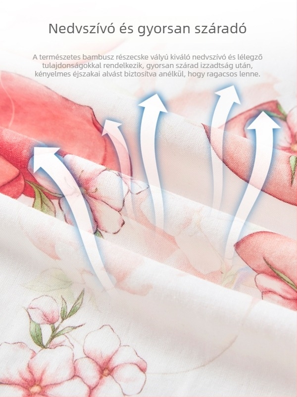 Bambuszrostos baba swaddle takaró - rajzfilms mintával, nyári használatra, csecsemők és kisgyermekek számára