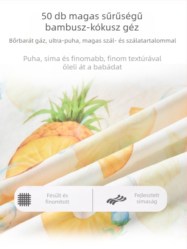 Bambuszrostos baba swaddle takaró - rajzfilms mintával, nyári használatra, csecsemők és kisgyermekek számára