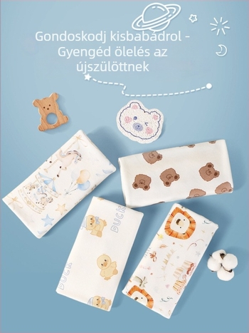 Banjwell újszülött körbefogó takaró — 100% pamut, könnyű, négy évszakos használatra, babák és kisgyermekek számára