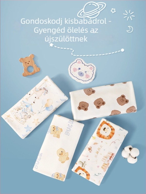 Banjwell újszülött körbefogó takaró — 100% pamut, könnyű, négy évszakos használatra, babák és kisgyermekek számára