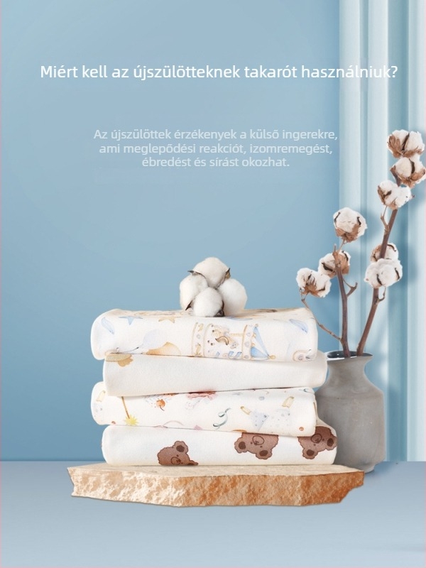 Banjwell újszülött körbefogó takaró — 100% pamut, könnyű, négy évszakos használatra, babák és kisgyermekek számára