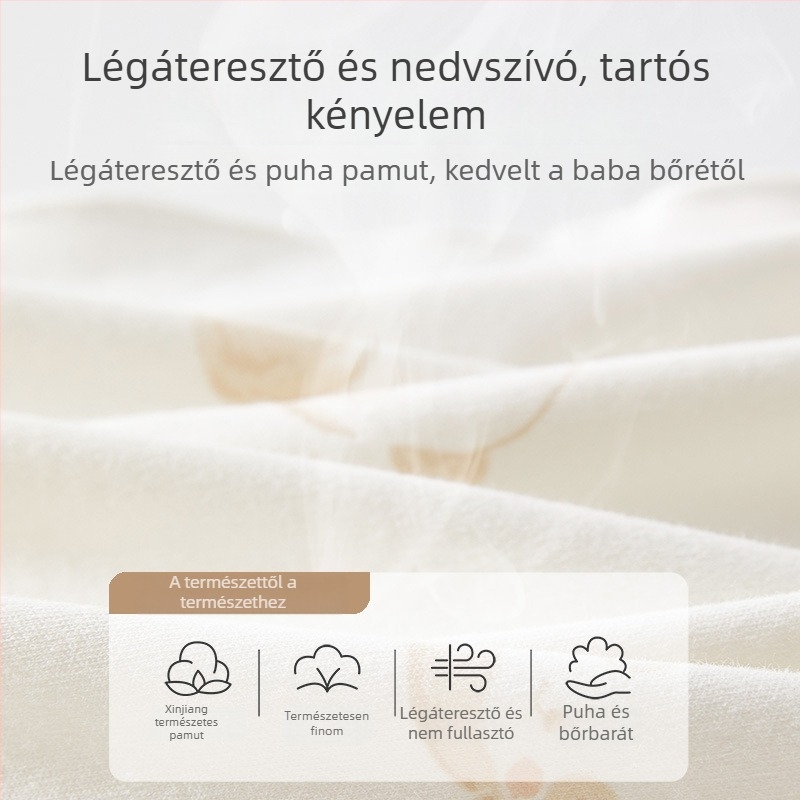 Baba becsomagoló kendő – 100% pamut, állatmintás, tavasz–ősz, biztonsági osztály A, csecsemőknek és kisgyermekeknek
