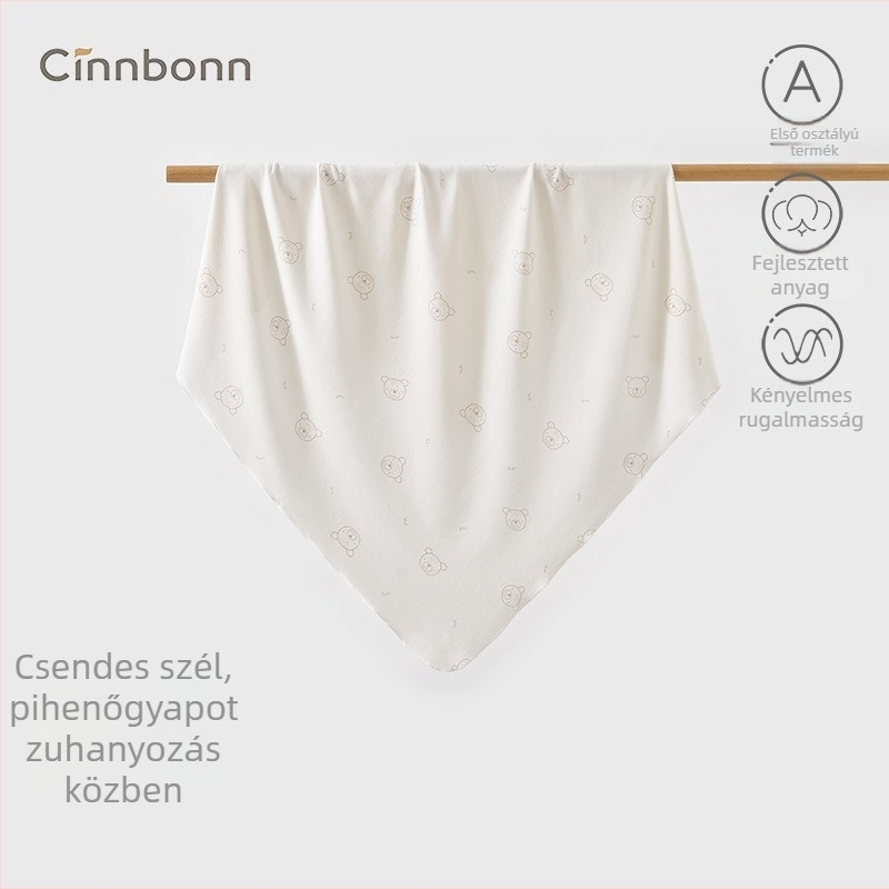 Baba becsomagoló kendő – 100% pamut, állatmintás, tavasz–ősz, biztonsági osztály A, csecsemőknek és kisgyermekeknek