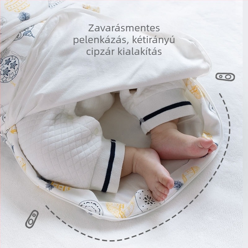 Baba csomagoló kendő – BDL/BIDOLE, 100% pamut, egész éves használatra, minták: állatok, mesefigurák, virágok.
