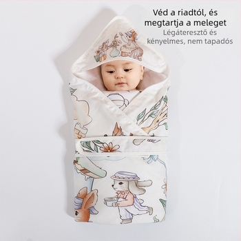Újszülött swaddle kendő bambusz rostból, nyári könnyű verzió, max 0,5 kg, rajzfilm mintázat