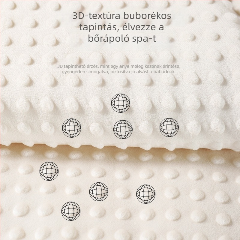 Újszülött babatakaró | 500–800 g tiszta pamut | négy évszakos használat | modern minimalista stílus | 3D plüss velúr nyugtató takaró