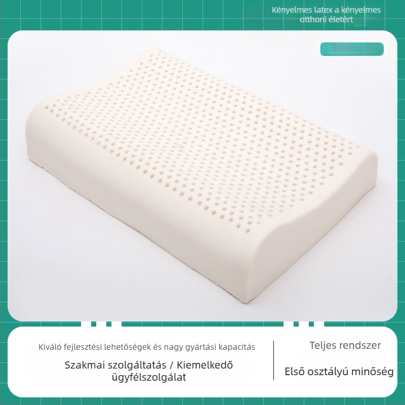 Latex párna, 90% természetes latex, ívelt hullámformájú, gyerekeknek, babáknak és felnőtteknek alkalmas