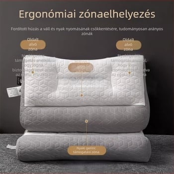 Nyaki támasztó párna toll-selyem töltettel és rostos huzattal – téglalap alakú, felnőtteknek