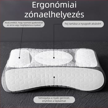 Nyaki támasztó párna toll-selyem töltettel és rostos huzattal – téglalap alakú, felnőtteknek