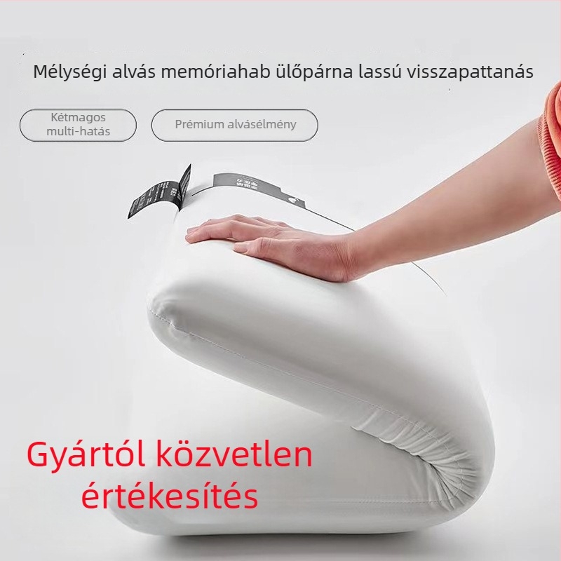 Memóriás habpárna - téglalap alakú, memóriás habmag, poliuretán töltet, poliészter huzat, 3D vágás, egyetlen réteg