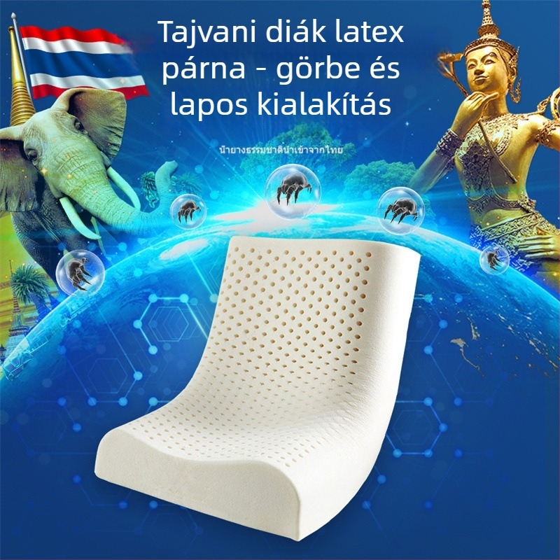 Természetes latexből készült nyakpárna, téglalap alakú nyakpárna, latex tartalom 80–90%, tömeg 1–2 jin, gyermekeknek és felnőtteknek